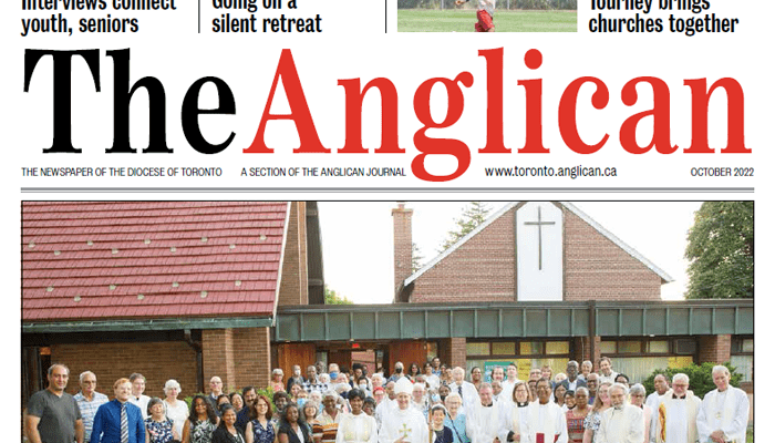 The front cover of the October issue of The Anglican newspaper