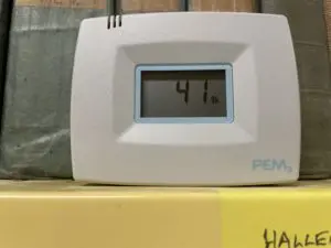 Preservation environment monitor showing vault humidity of 41%