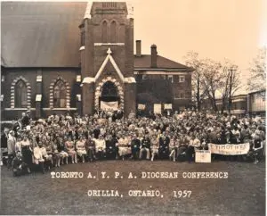 Photograph showing brown discolouration where it was in contact with acidic material such as newspaper.