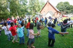 Dancing for joy to traditional Philippine music.