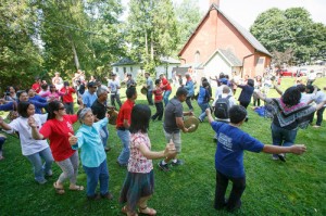 Dancing for joy to traditional Philippine music. 