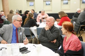 Participants discuss homelessness at the ISARC Religious Leader's Forum on Nov. 27.