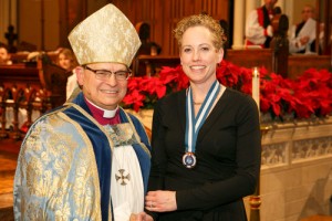 Archbishop Johnson with Sarah Peake, ODT. 