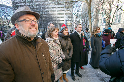 City Councillor Joe Mihevc and other councillors attend the service.
