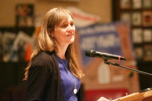 Jennifer Henry reminds the congregation that Jesus Christ was made up mostly of water.