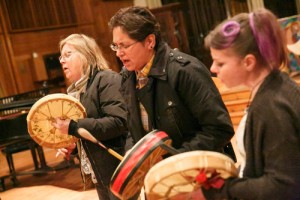 The Mii Qwan women’s hand drum group.