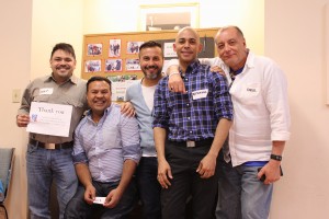 A group from Latinos Positivos at the discussion evening on April 15.