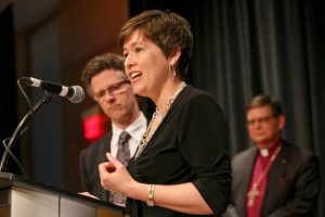 The Rev. Stephanie Douglas-Bowman thanks guests for supporting the Bishop's Company.