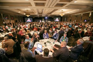 Synod members listen to Charge. 