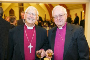 Retired bishops Michael Bedford-Jones (left) and Douglas Blackwell, enjoy the evening. Photos by Michael Hudson