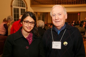 Dr. Nosheen Zaidi and Stan Squires at a meeting of the Orono and Community Syrian Refugee Sponsorship at Orono Town Hall on Jan. 13. Photos by Michael Hudson