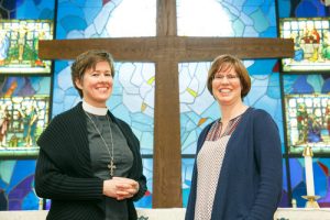 The Rev. Stephanie Douglas-Bowman, left, with Rebecca Hanson-Symes