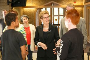 Premier Kathleen Wynne greets youth