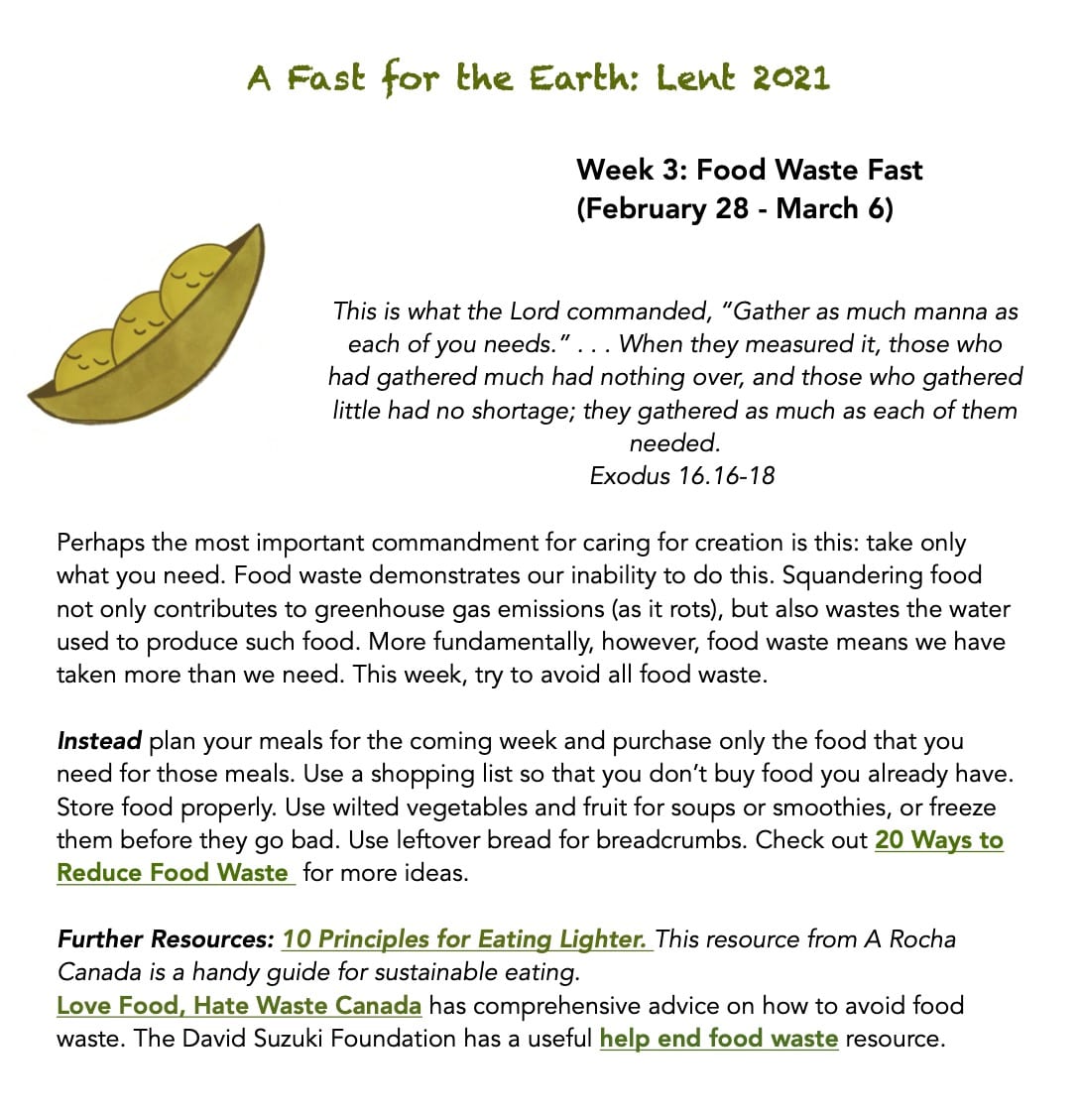 Week 3- Lent Fast for the Earth