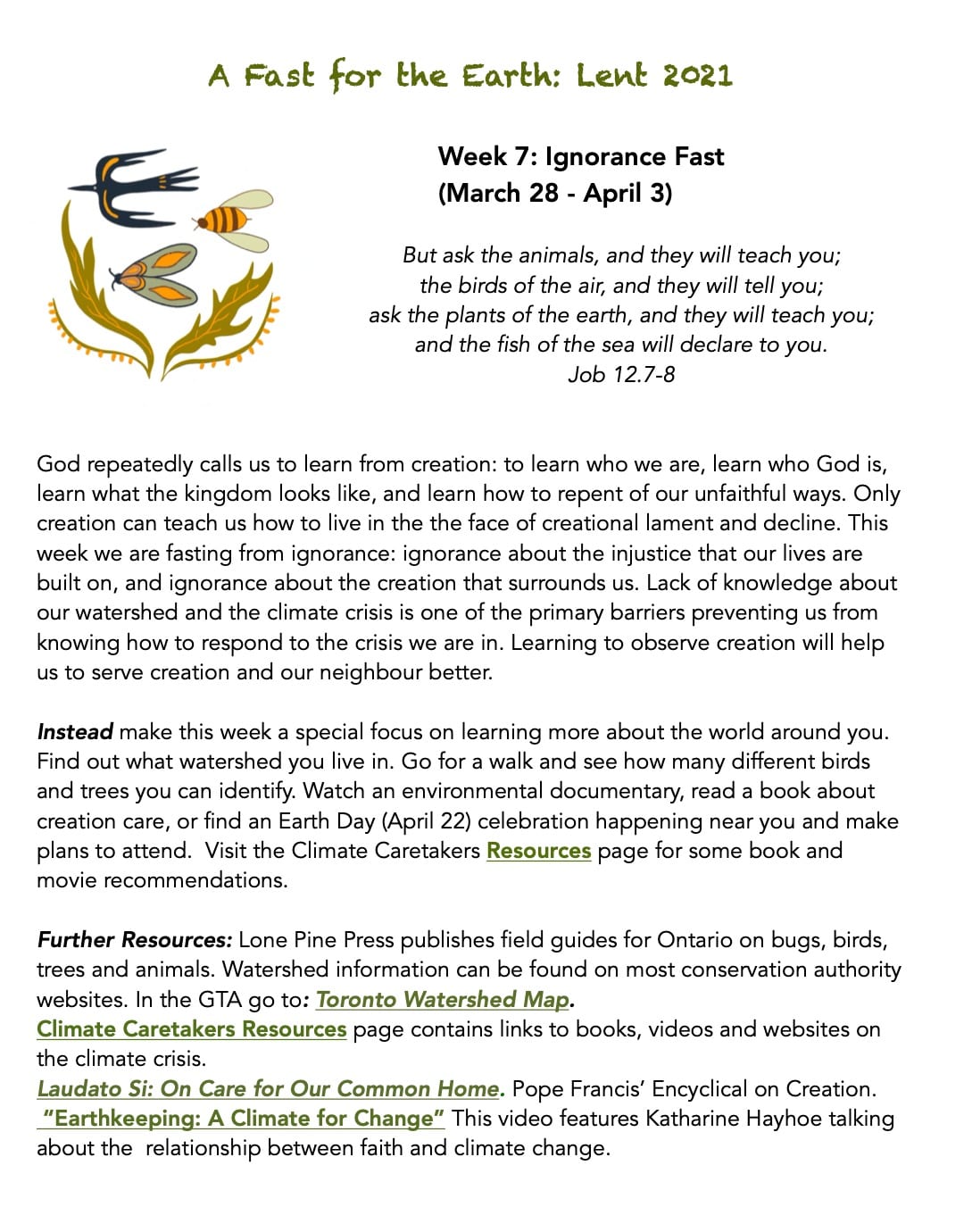 Week 7 - Lent Fast for the Earth