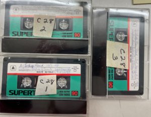 Image of 3 cassette tapes with oral history interview with Bishop Read