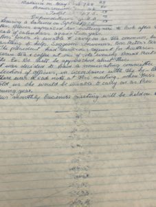 book page showing insect damage
