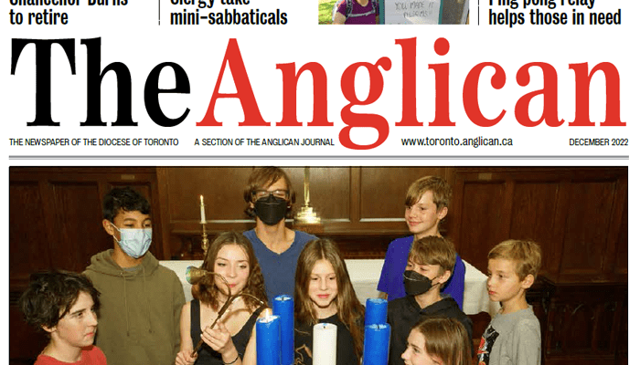 Cover of the December issue of The Anglican