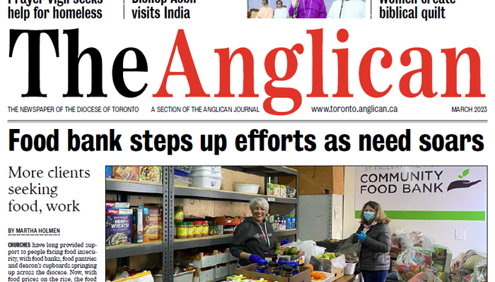 Front cover of the March issue of The Anglican.
